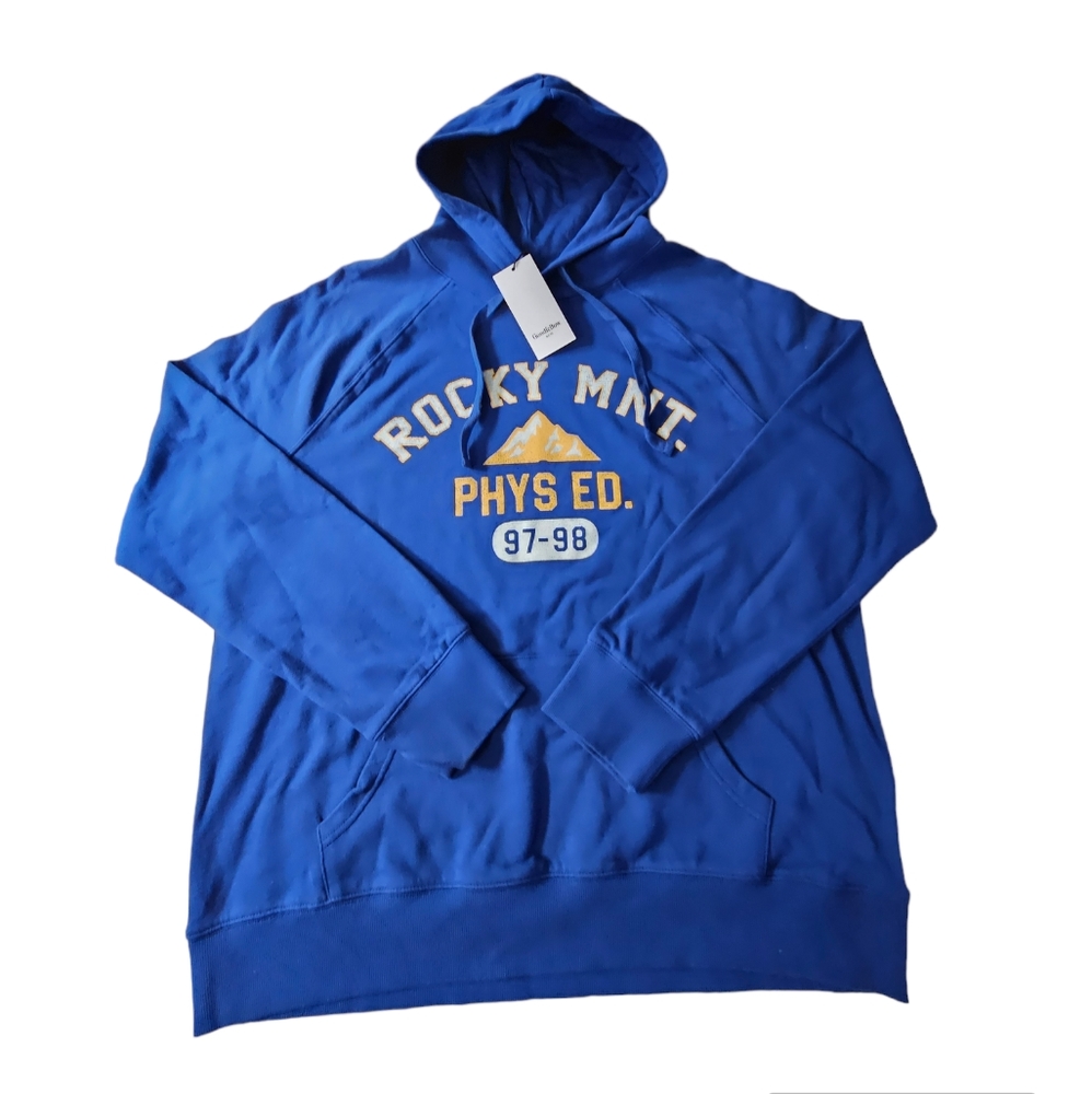 Goodfellow Hoodie Jacket Rocky Mountains Royal Blue PHYS ED Kangaroo Men XL NWT